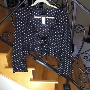 Nasty Gal polka dot blouse SZ: s tie front NWT
